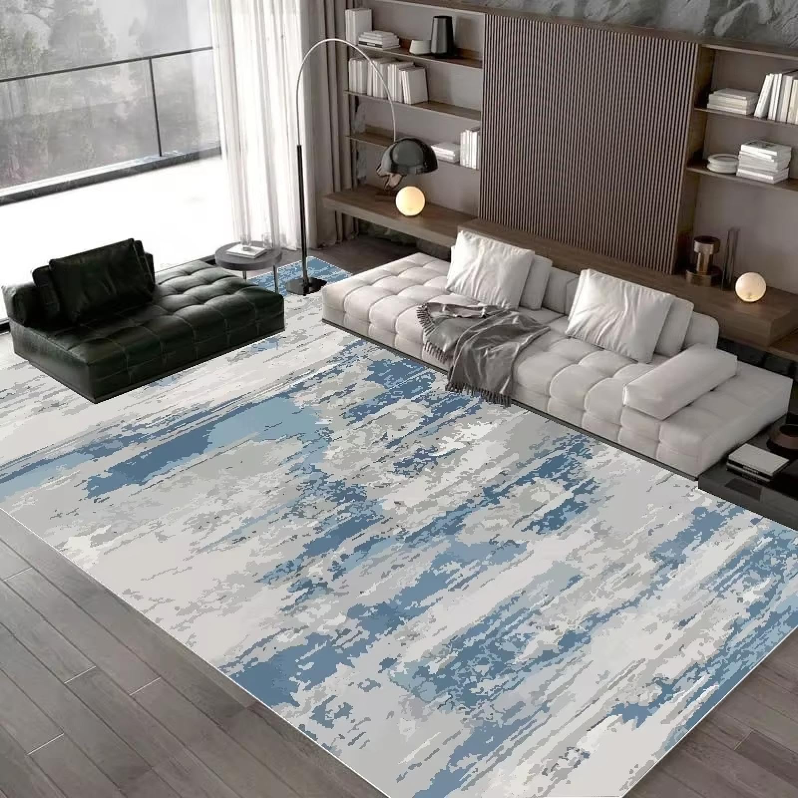 Tapis de sol abstrait à éclaboussures d'encre résistant pour balcon