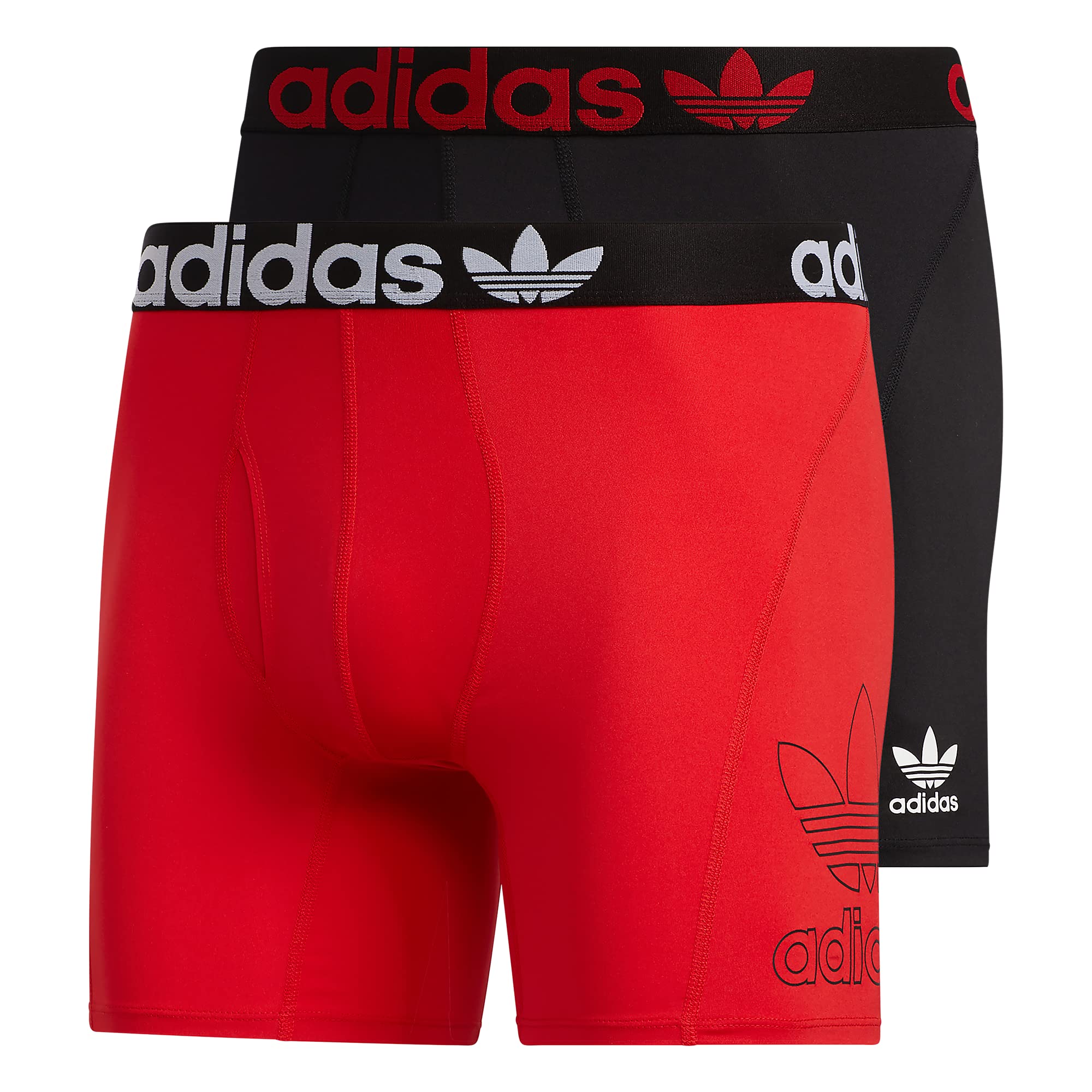 adidas Originals mens Trefoil Athletic Comfort Fit Boxer Brief Underwear 2-pack
