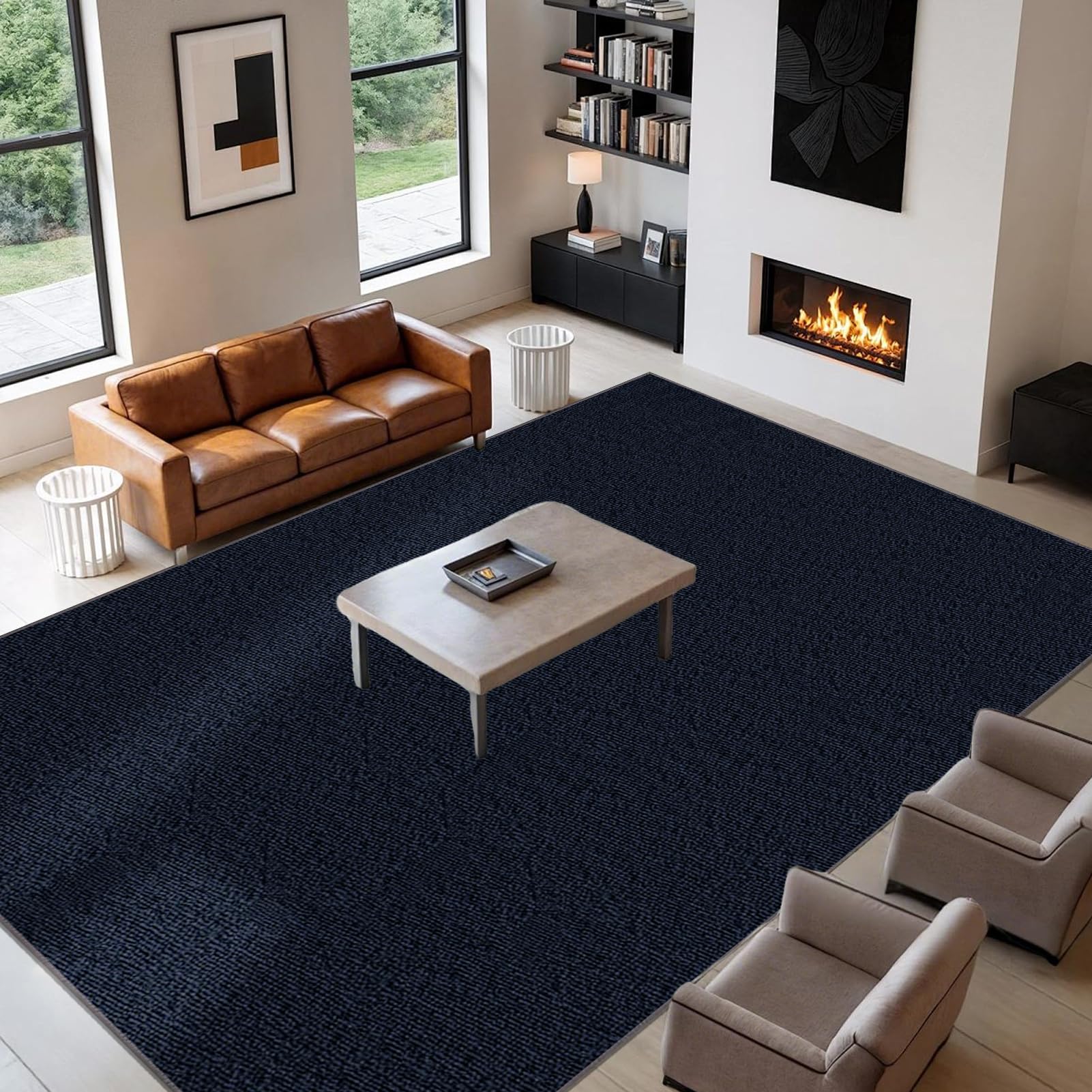 Tapis de salon lavable 150x210 cm antidérapant grand format pour chambre