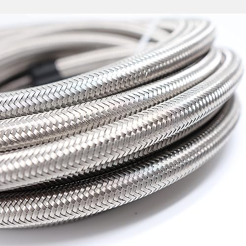 TT Racing -8 Accesorios giratorios de PTFE AN8 y kit de manguera de línea de combustible de acero inoxidable 33FT PTFEAN8_KIT_33