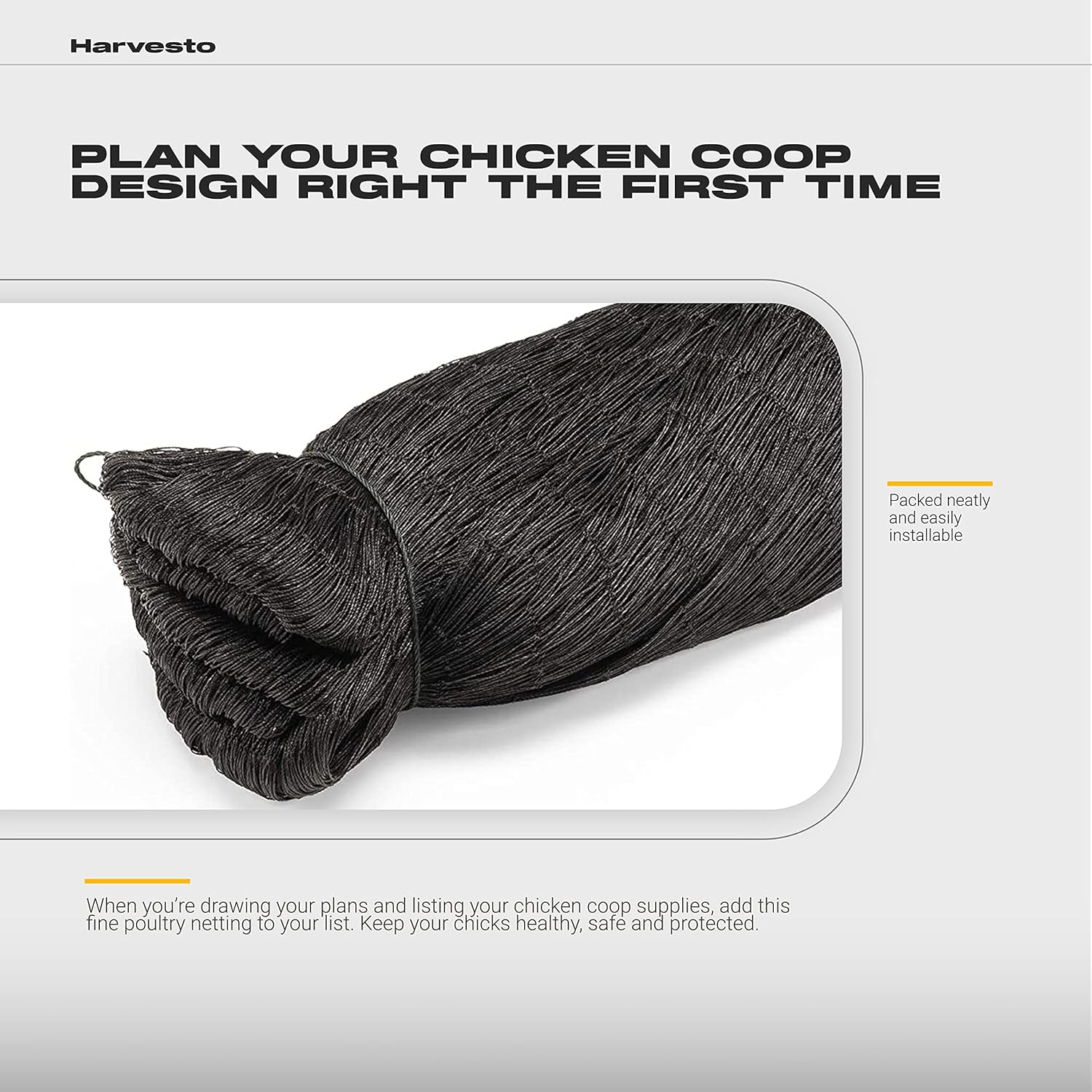 Harvesto 25 x 25Ft Bird Netting for Chicken Coops and Runs with 1.5" x 1.5" Durable Mesh Size; Keep Hawks and Birds Away and Protect Chicks from Raccoons, Fox and More Wild Animals : Patio, Lawn & Garden