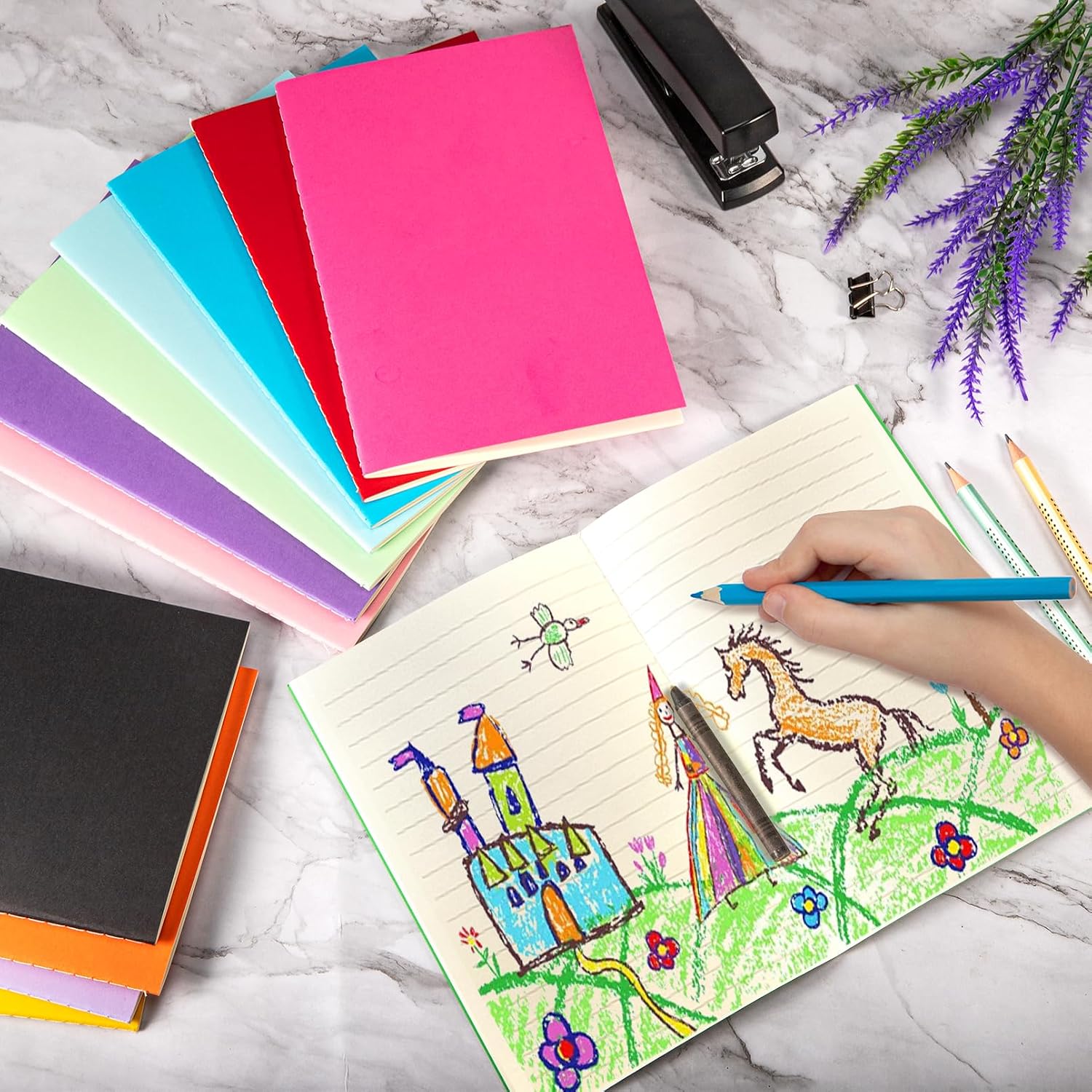12 Pack Colorful Notebook Journals Bulk, A5 Lined Journal image 4