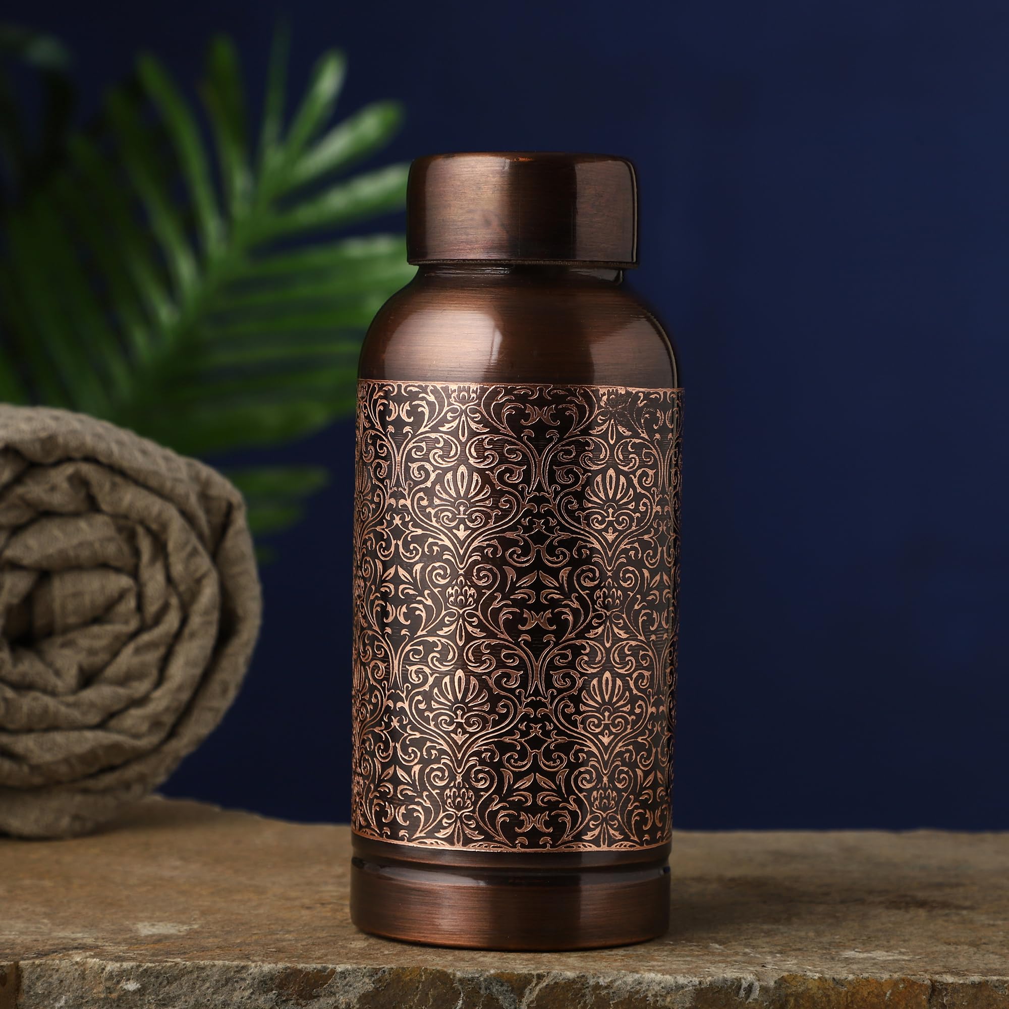 Copper Bottle SYTH - Botella De Agua De Cobre 100 % Puro Con Bolsa De Lona Botella De Cobre Puro Para Agua