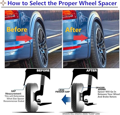 Miniatura 4 de 4 espaciadores de rueda forjados de 1/2 pulgadas (0.472 in) 8x6.5 8x165.1 8x170 compatibles con Chevrolet/GMC/Ford/Dodge/Ram/Hummer 8 Lug para