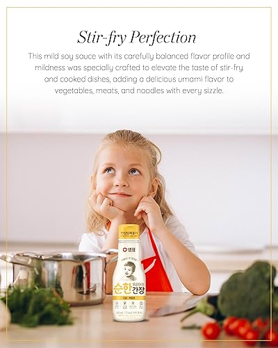 Miniatura 4 de SEMPIO Para bebés y niños, salsa de soja suave para salteado, sin aditivos, 50% menos de sal, delicioso sabor, infusión de manzana y pera, botella