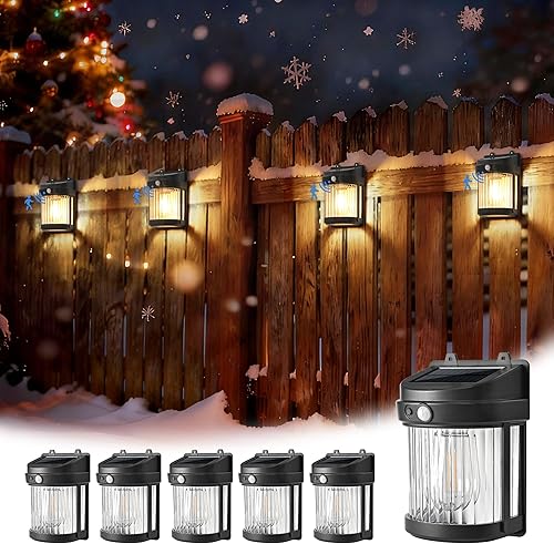 Miniatura 8 de Luces solares para valla, paquete de 8 luces solares para valla de movimiento al aire libre, 3 modos para escalón, pared, cobertizo, patio, puerta
