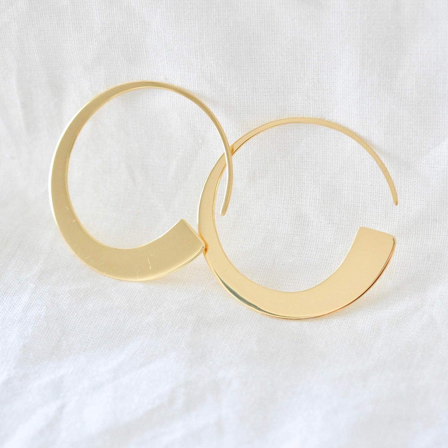 Orbit Hoop Earrings Sterling Silver with Gold Finish - Image 4