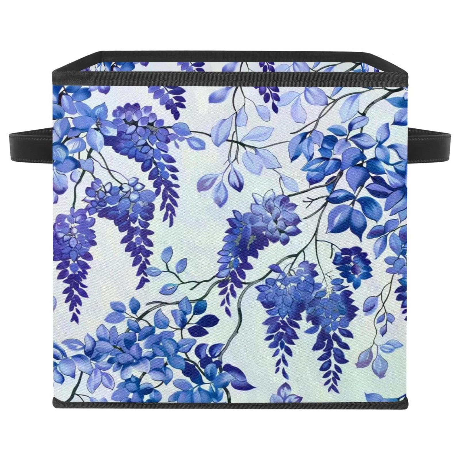 Boîte de rangement Wisteria grand cube pliant en tissu Oxford pour étagère