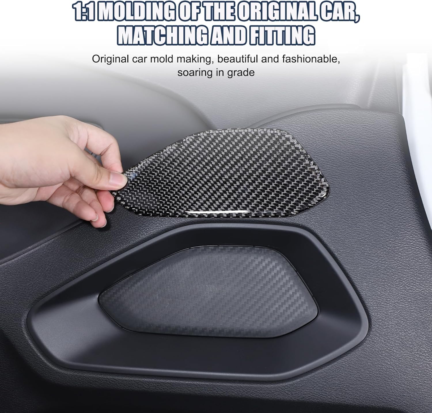 Front Door Inner Panel Trim Cover Compatible with Nisan Frontier 2022-2024,Soft Carbon Fiber Car Door Stickers Protection Cover Accessories (Black)