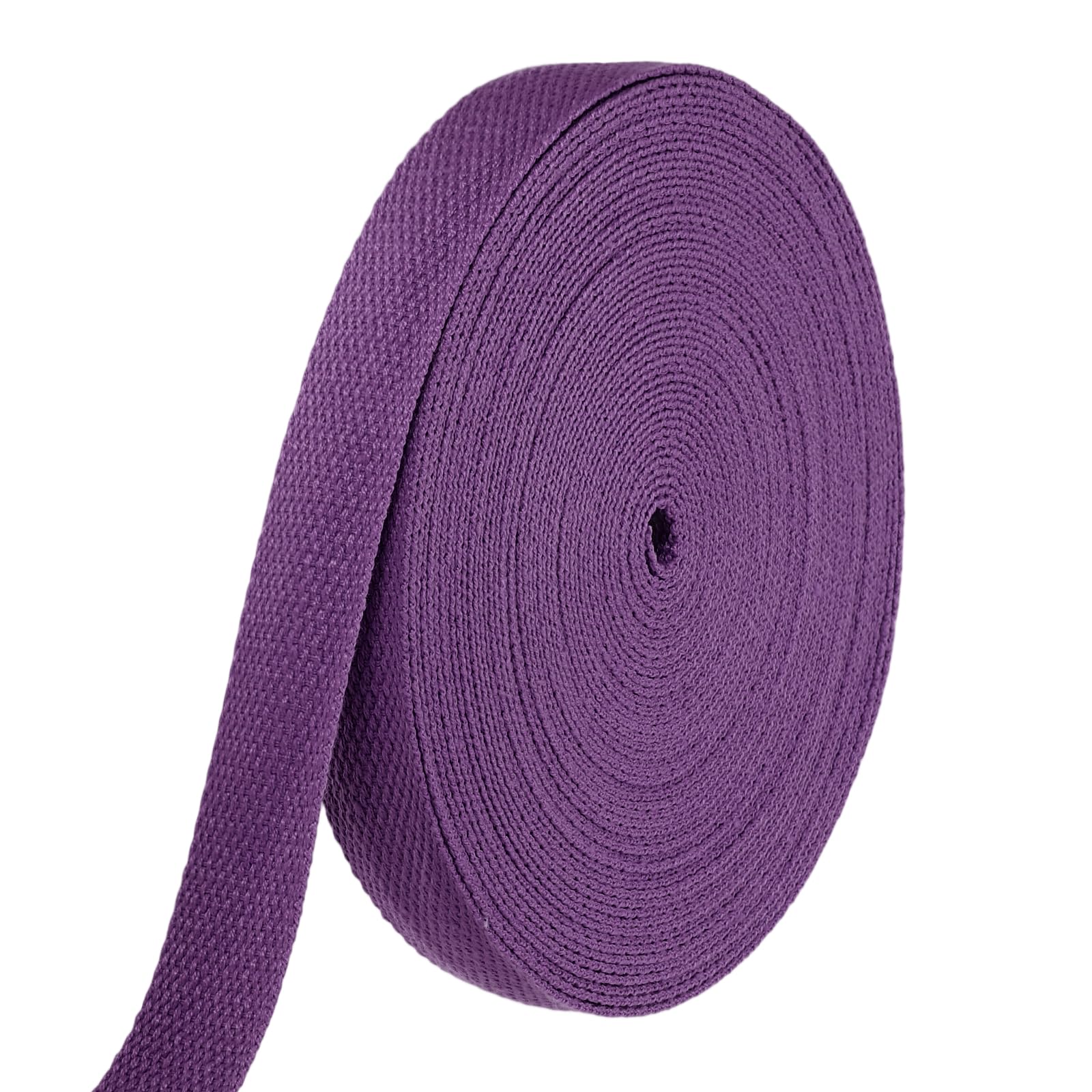 sourcing map Cotton Webbing 25mm x 14m (W x L) Polyester Cotton Weave Webbing Strap Twill Tape Ribbon for Art and Crafts Webbing Tote Bag Handles Cloth Belt Making Outdoor Supplies, Purple