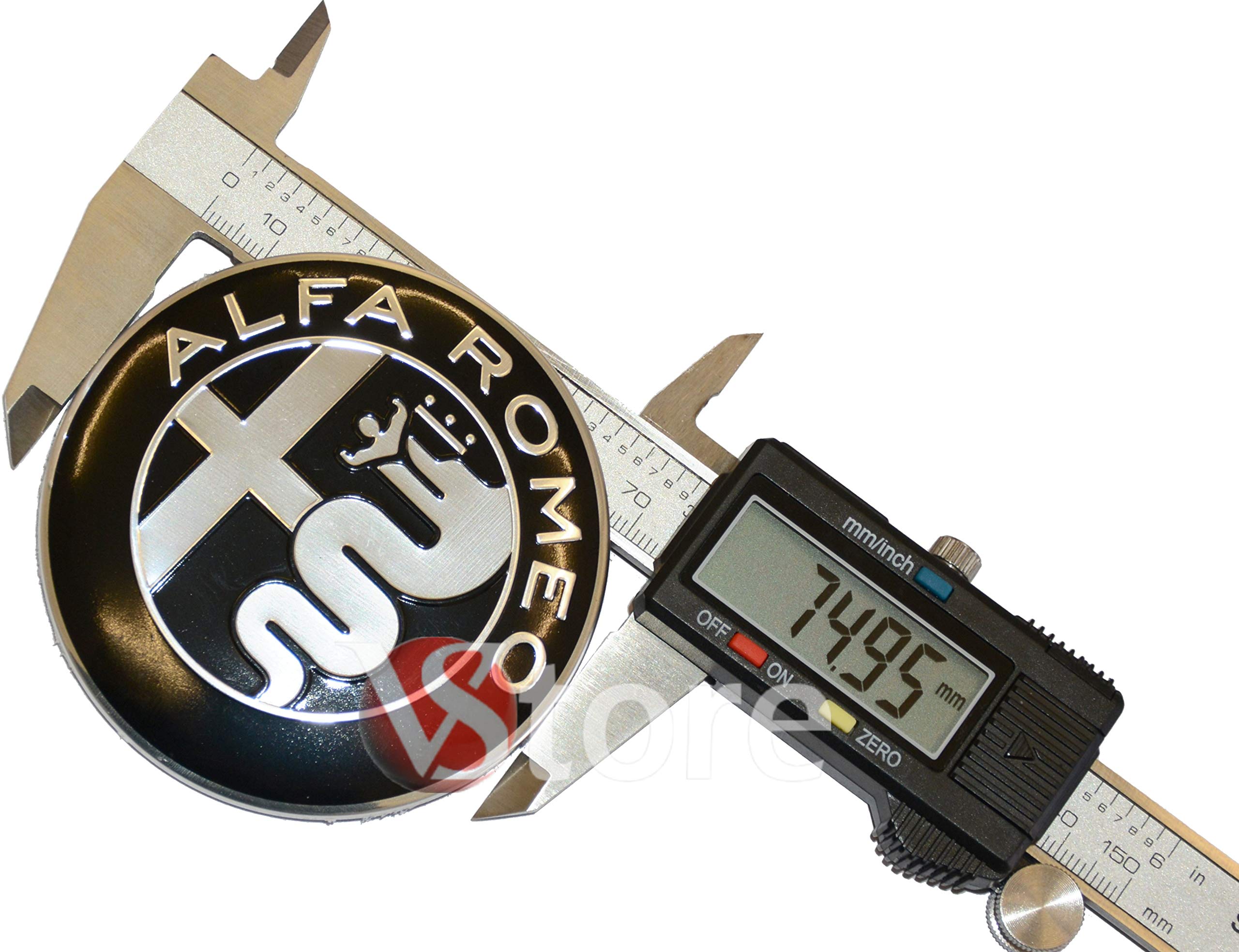 Alfa Romeo Logo 74mm Cofano Anteriore Posteriore Emblema Specchio 147 156 159 Brera Mito METALLO