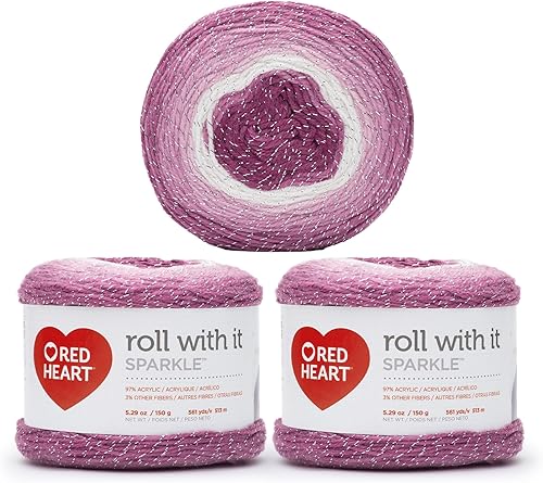 Red Heart Roll with It Sparkle Yarn, paquete de 3, Pixie 3 unidades disponible en Yaxa Colombia