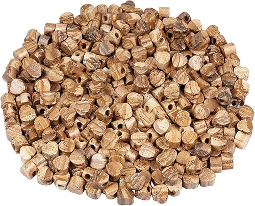 Miniatura 4 de TUMBEELLUWA Cuentas de piedra para hacer joyas, cuentas sueltas con forma de corazón de cristal curativo con agujero grande, paquete de 15, cuarzo