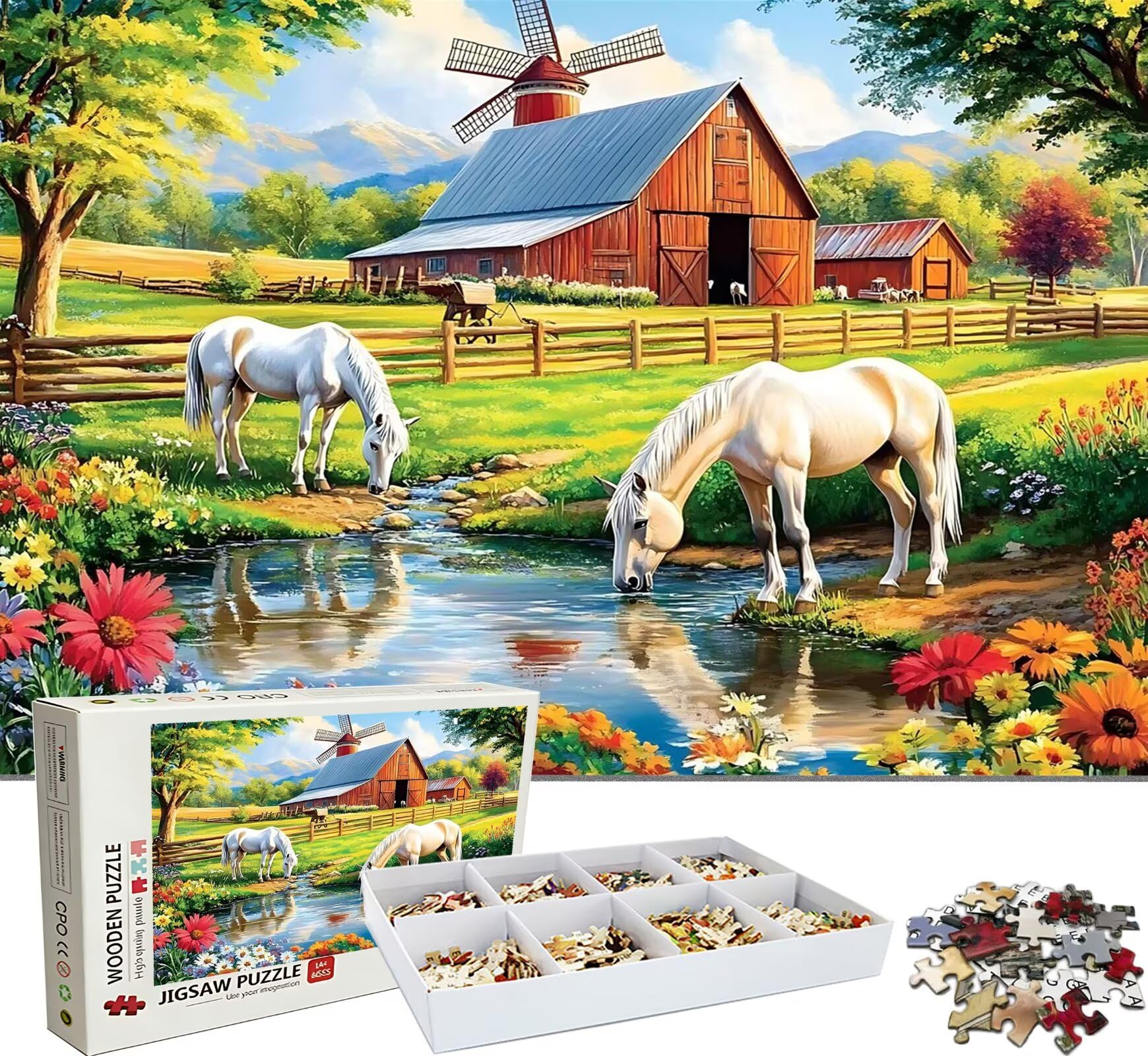 Puzzle 2000 Teile, Holzpuzzle Erwachsene - Impossible Puzzle 99.5 x 70.5 cm niffliges Denkspiel & Denksport für Frauen & Männer, Familienspiel, Home Dekor, Geschenk für Frauen Landschaft Tier w0-384