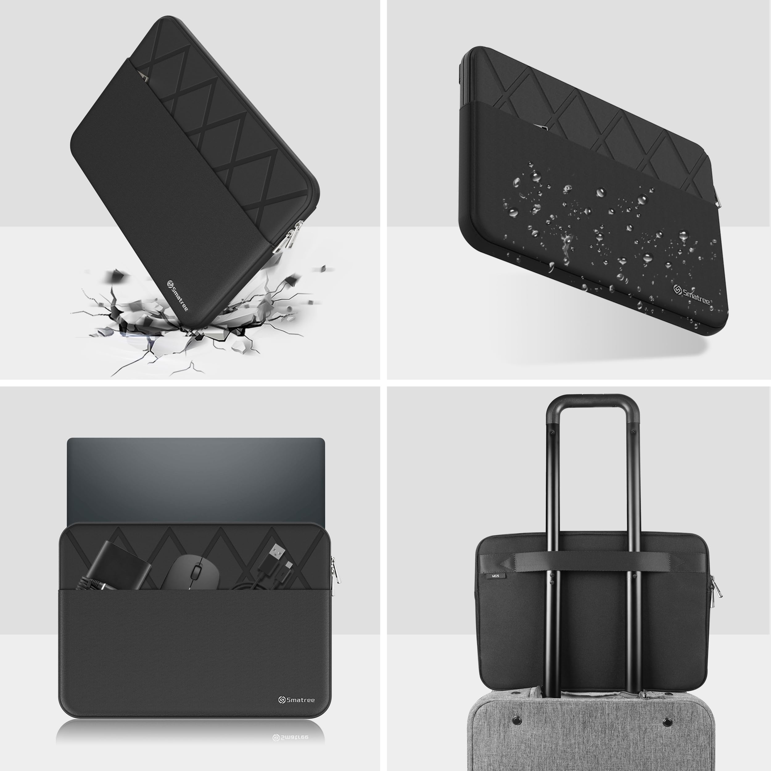 Smatree portátil Funda para 16 Pulgadas ASUS TUF Gaming A16 2025/2024,16 Pulgadas ASUS TUF Gaming F16 2025,Protective Computer Funda con Bolsillo para Accesorios,antigolpes Patentado Diseño (E641)