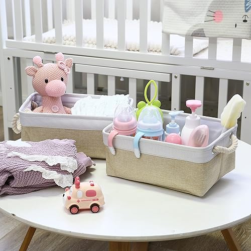 Miniatura 3 de Sea Team Juego de 3 cestas de almacenamiento pequeñas, organizador de cubos de almacenamiento, contenedores de almacenamiento, 12 x 8 x 5 pulgadas,