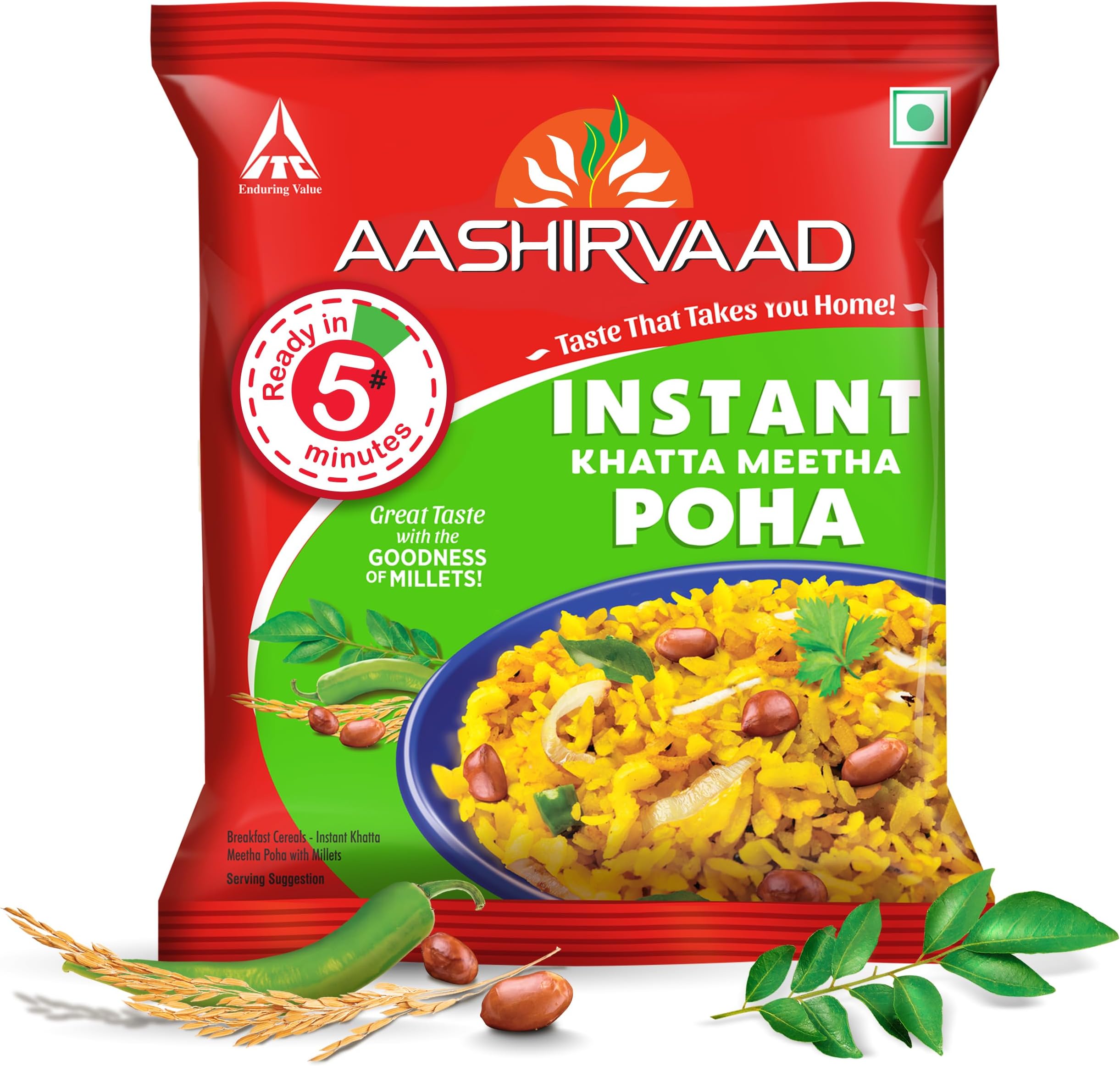Aashirvaad Instant Meals Khatta Meetha Poha With Millets Pouch