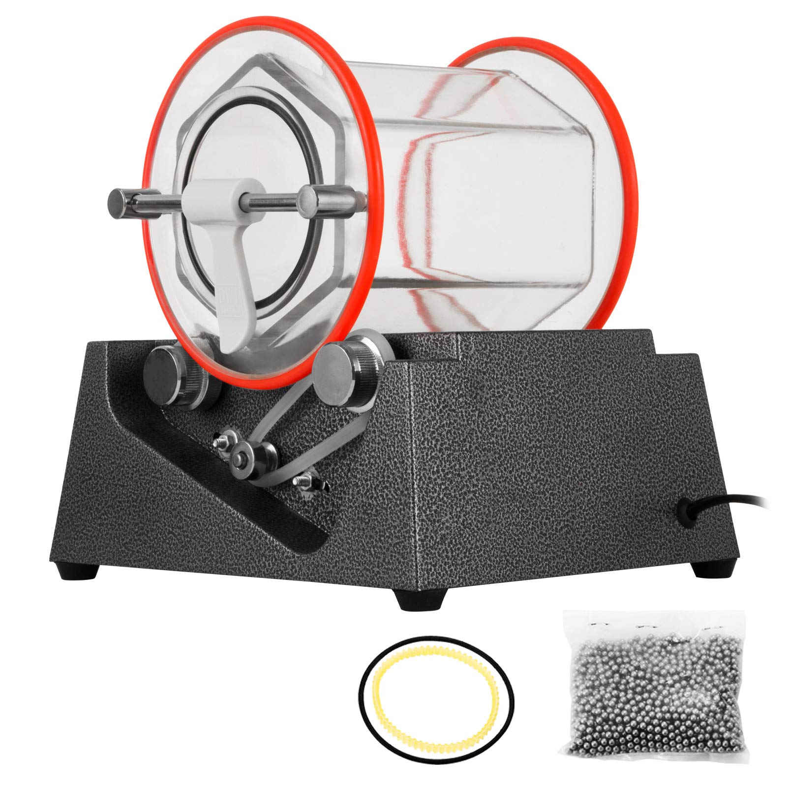 VEVOR Schmuck Poliermaschine aus zähem Polycarbonat 5 Kg, Rotary Tumbler Oberflächenpolierer 60 W, Schmuck Polieren, Dreh-Tumble Labor Kugelmühle, rutschfest, stabil für Magnesiumlegierungsmaterialien