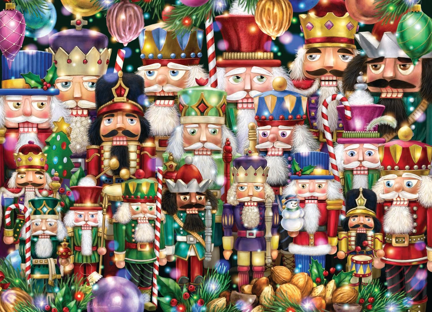 Calendrier de l'Avent « In the Manger » - 1000 pièces par Vermont Christmas Company - 24 sections de puzzle à compléter - Compte à rebours jusqu'à Noël chaque jour en décembre