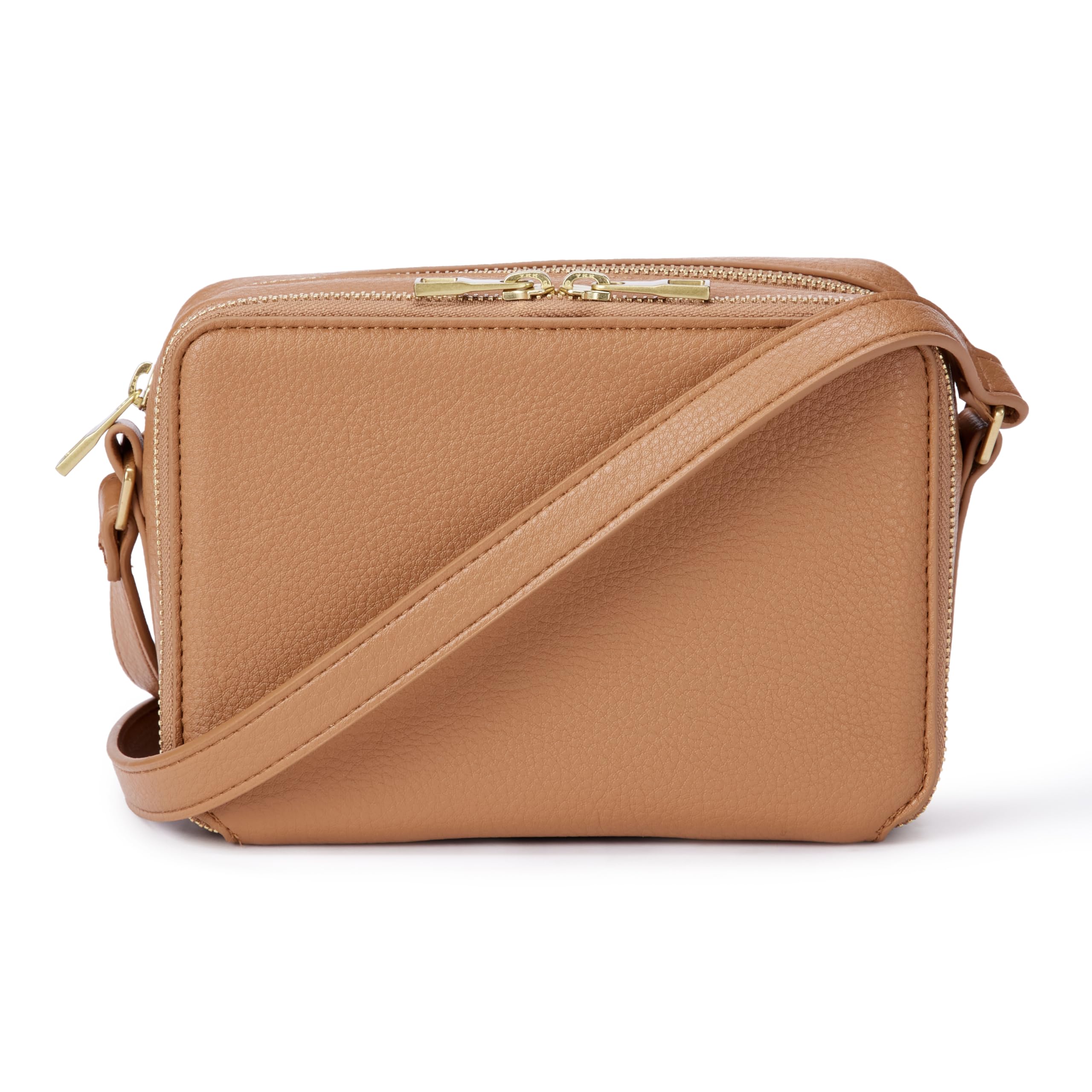 Amazon Essentials Women's Crossbody Camera Bag, Tan, One Size