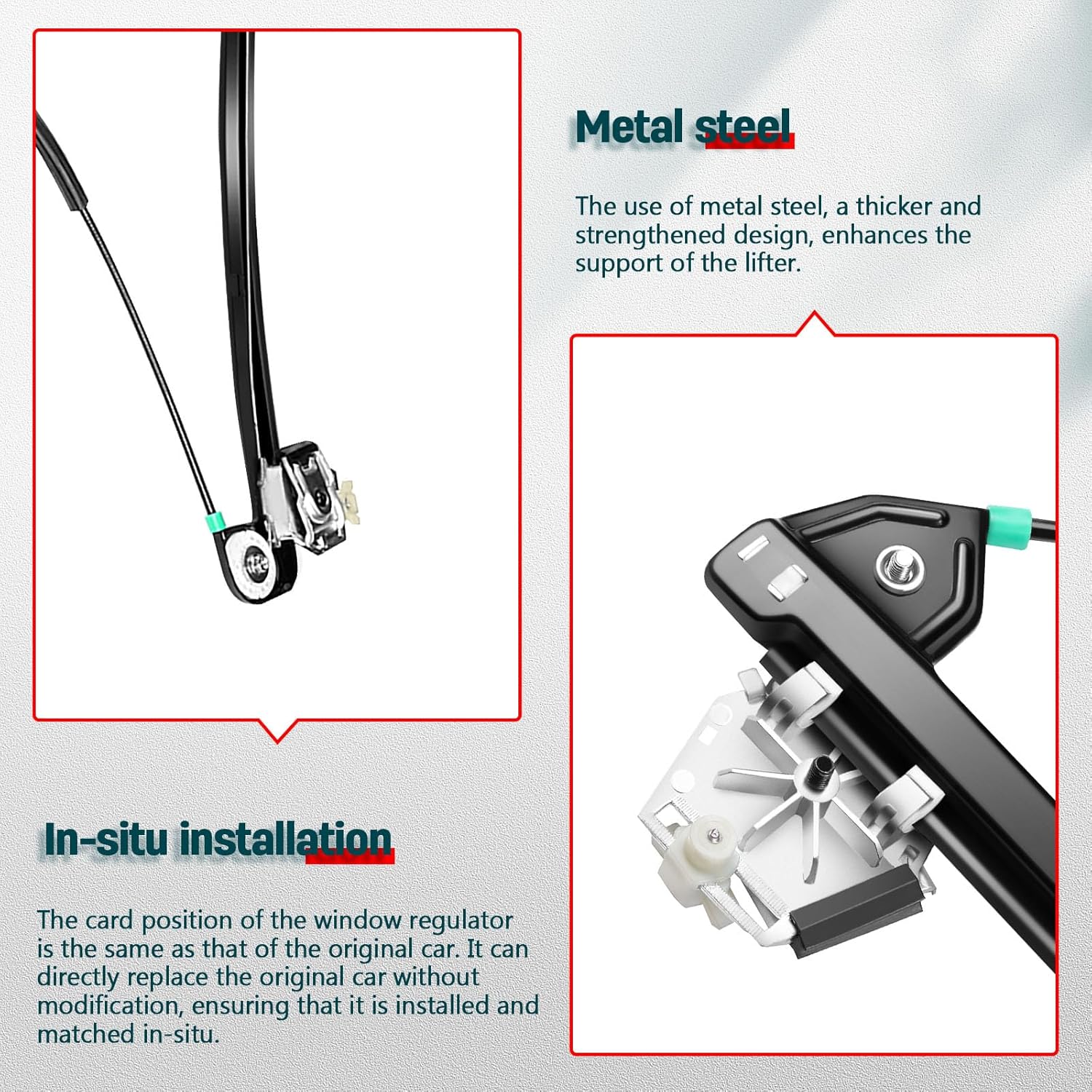 FINDAUTO Power Window Regulator w/o Motor Front Right Passenger Side fits 2001-2003 for BMW 525i 1997-2000 for BMW 528i 2001-2003 for BMW 530i 1997-2003 for BMW 540i 2000-2003 for BMW M5 740-479