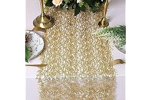 Two Pack Extravagant Gold Sequin Mesh Table Runners for Stunning Décor