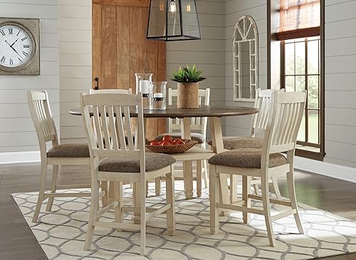 Miniatura 26 de Signature Design by Ashley Tyler Creek Farmhouse Taburetes de bar tapizados de altura de mostrador de 24.38 pulgadas, juego de 2, casi negro Negro