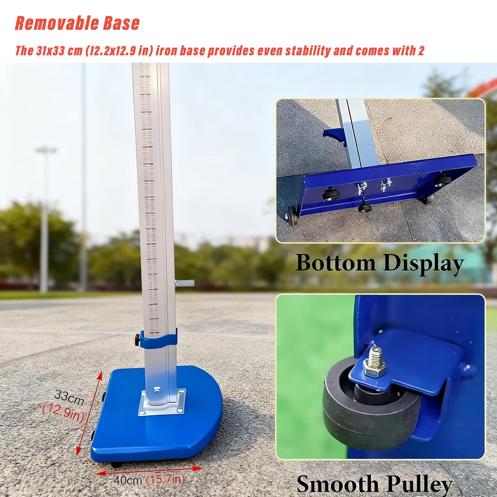Aluminum High Jump Standards, Moveable Posts with Centimeter Scale, High School High Jump Training Equipment for Track and Field