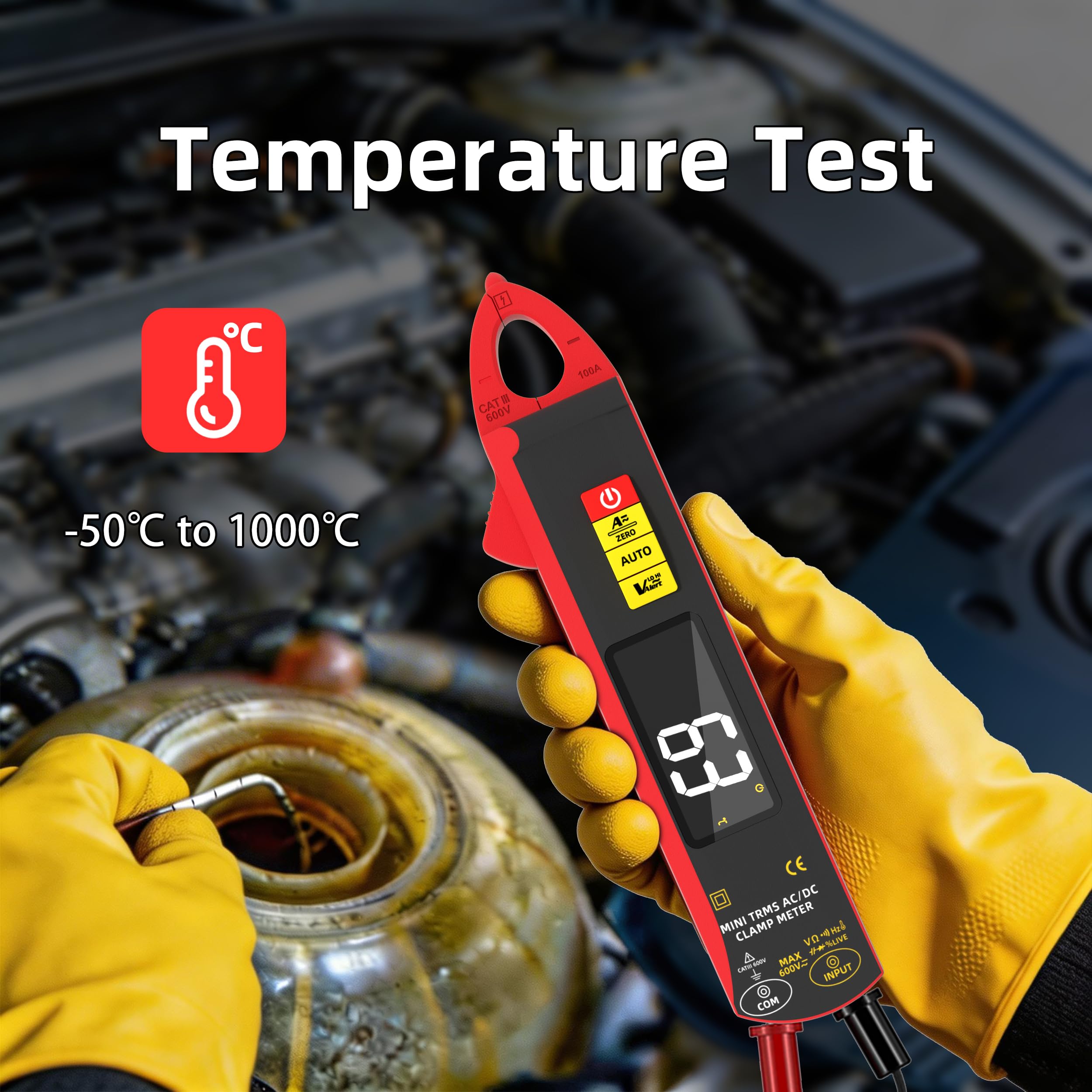 BSIDE UX1 Pinza Amperimétrica 1mA DC AC True RMS Pinza Corriente de Fuga para Automoción, Mini Multímetro Inteligente Recargable de Tensión Resistencia Capacitancia Diodos Temperatura y NCV
