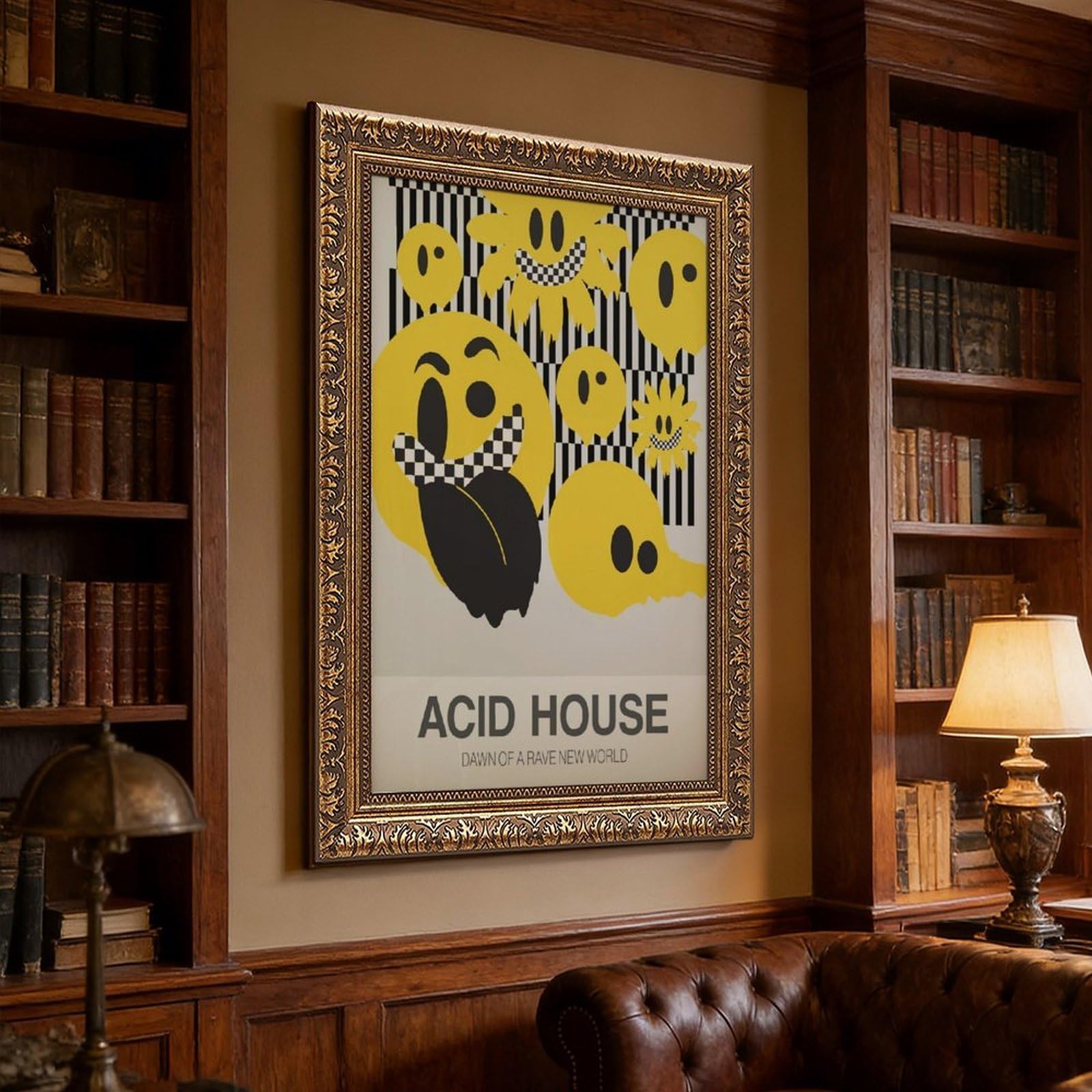 Acid House, poster musicale su tela, decorazione per camera da letto, ufficio, stanza, regalo, 40,6 cm L x 61 cm W