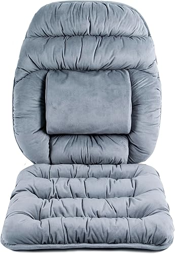 Miniatura 9 de Silla de escritorio de oficina de gran tamaño, reclinable, ortopédica, alivio del dolor de espalda, almohada lumbar antideslizante, silla de