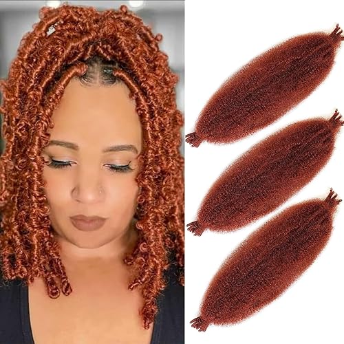 Miniatura 1 de de cabello rizado afro de 16 pulgadas preseparado estilo Marley Twist trenzado, cabello trenzado para cabello rizado cubano (3 piezas por paquete,