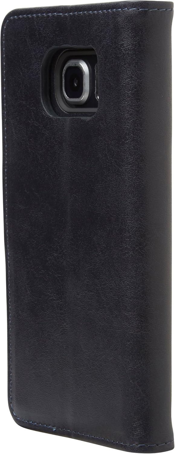 Ultratec Funda protectora para Samsung Galaxy S6 Edge en elegante símil de cuero con recipiente interior desmontable, azul marino