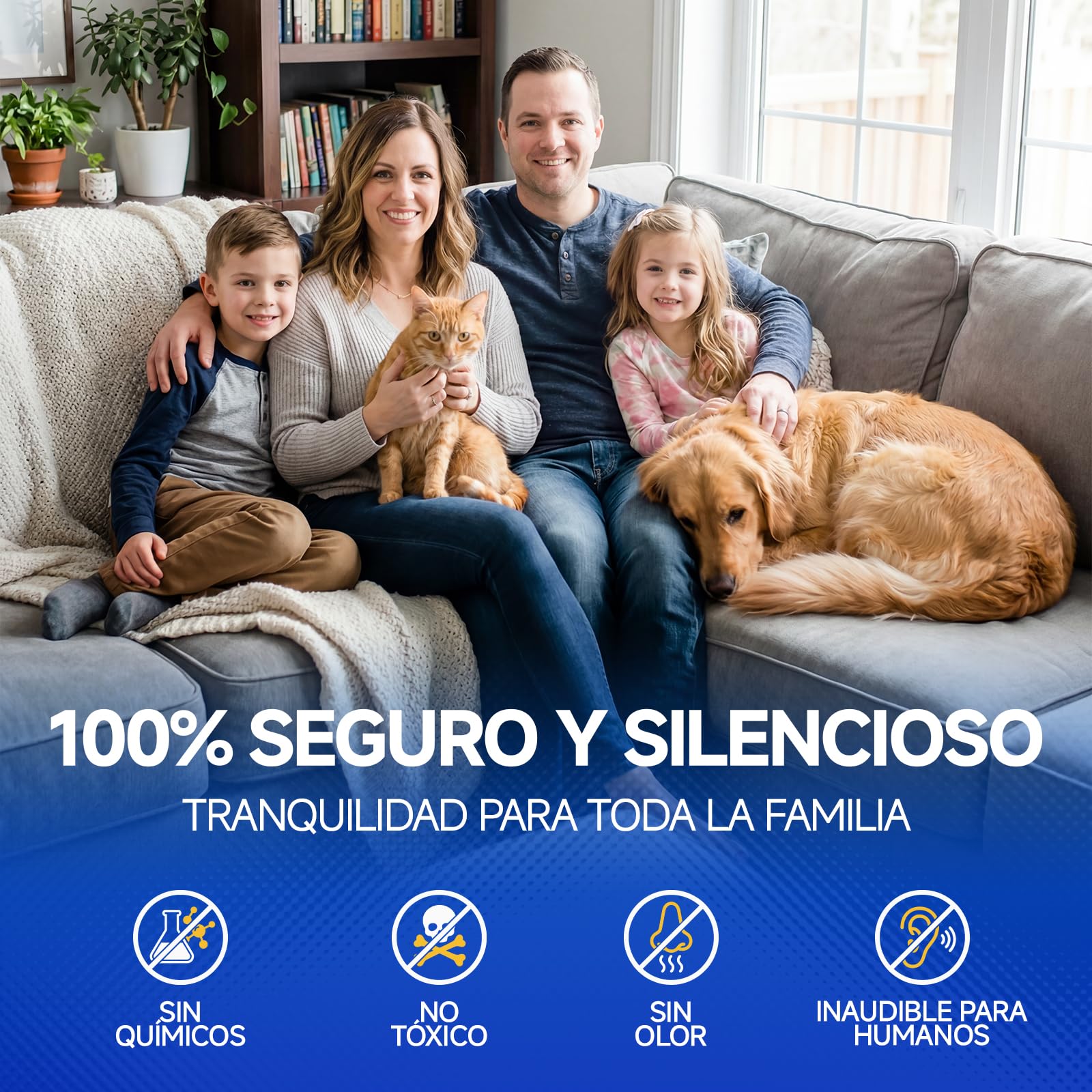 Repelente Mosquitos Portátil Ultrasónico de Plagas 4 Pack- Seguro Silencioso Recargable Antimosquitos Electrico Indoor/Outdoor, Camping,Anti Cucarachas, contra Insecto, Moscas