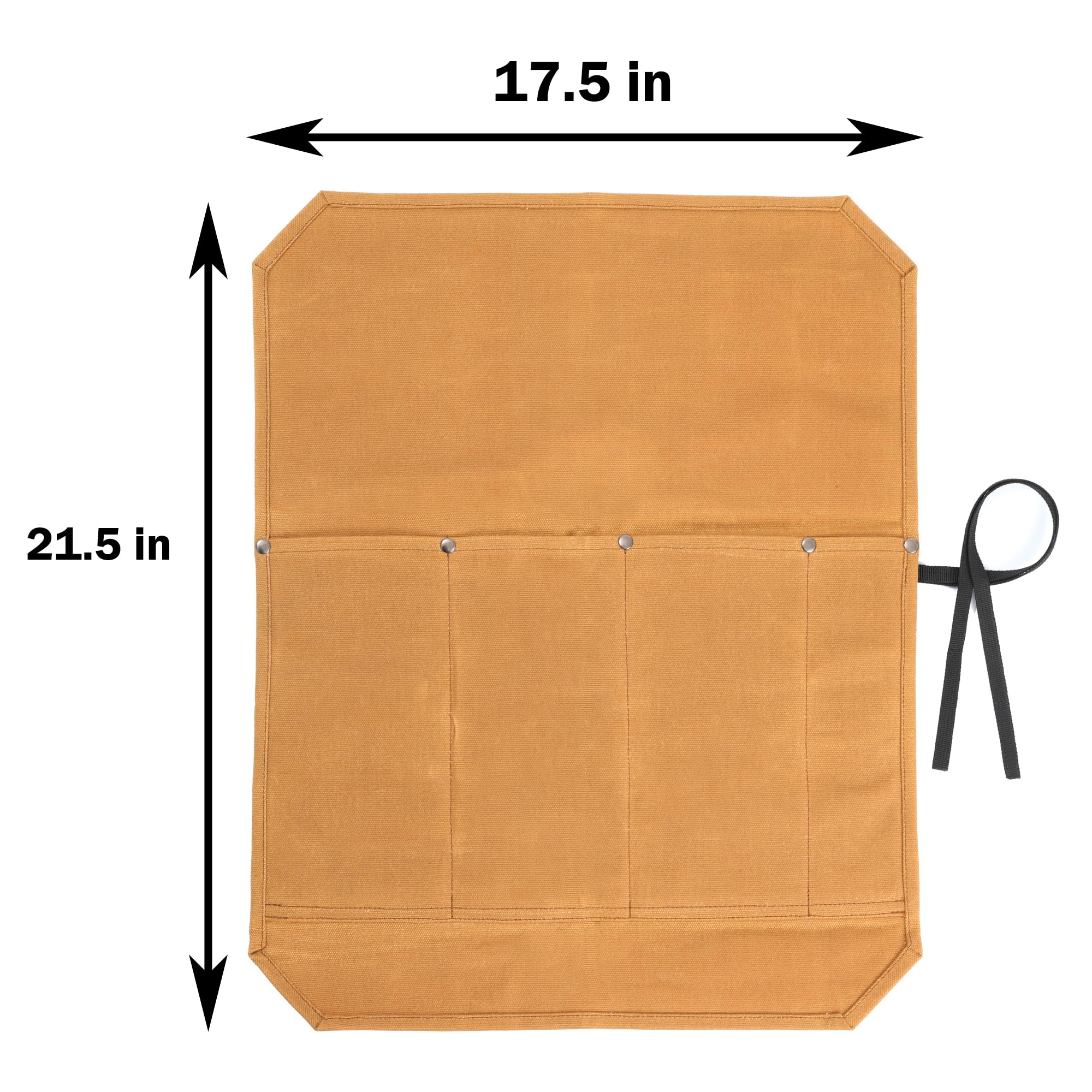 Bolsas para rollo de cuchillos, soporte para cuchillos de lona encerada de 16 onzas (4 ranuras y tela especializada anticorte), bolsa multiusos para cuchillos con cuerda de corbata, caqui