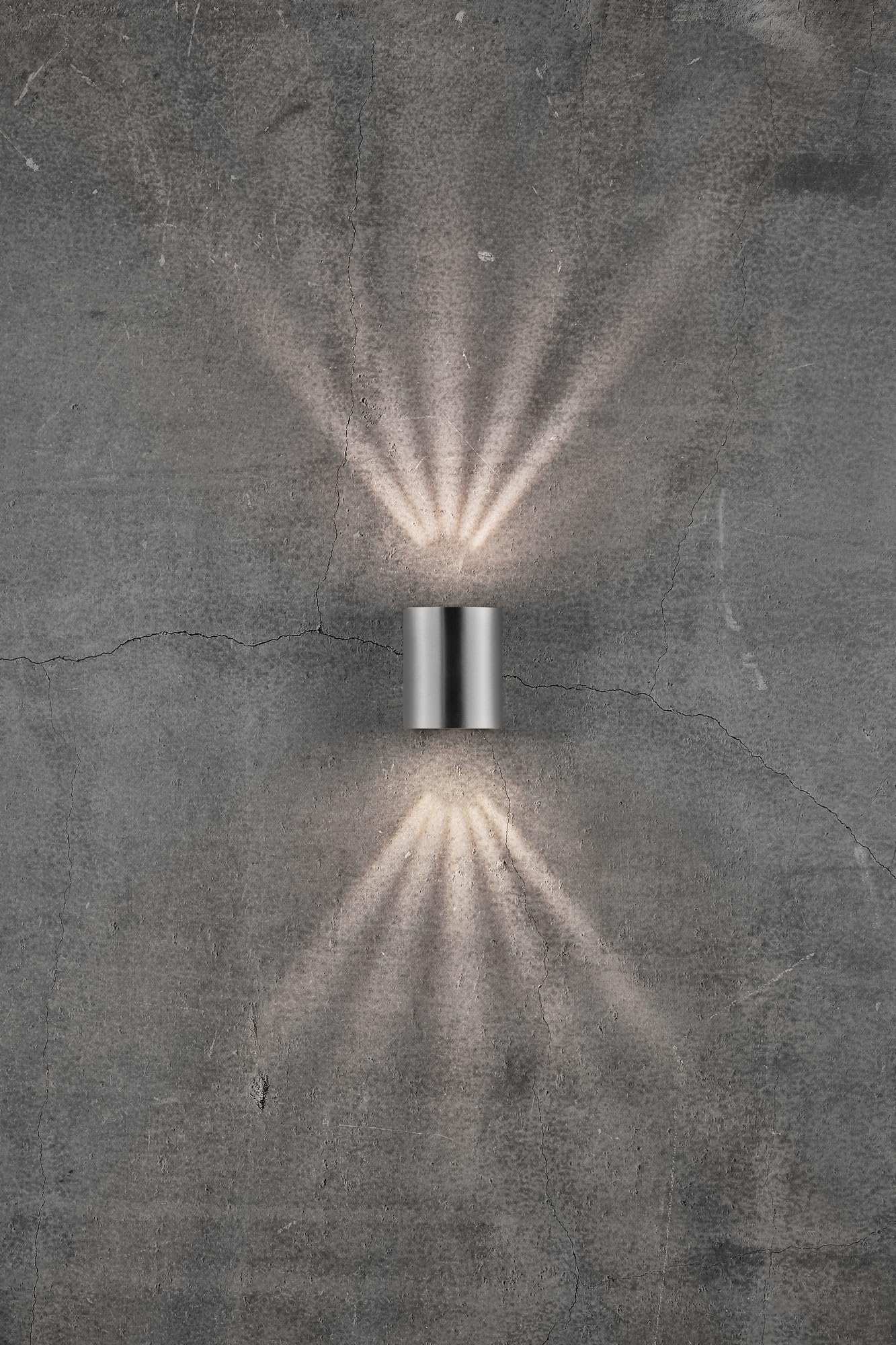 Nordlux CANTO 2 Wandleuchte Edelstahl, LED, 10.6W, 500 Lumen, IP44, Up- & Downlight, 3000K, 30.000 Stunden Lebensdauer, Inklusive 4 Lichteffekte, Modernes Design