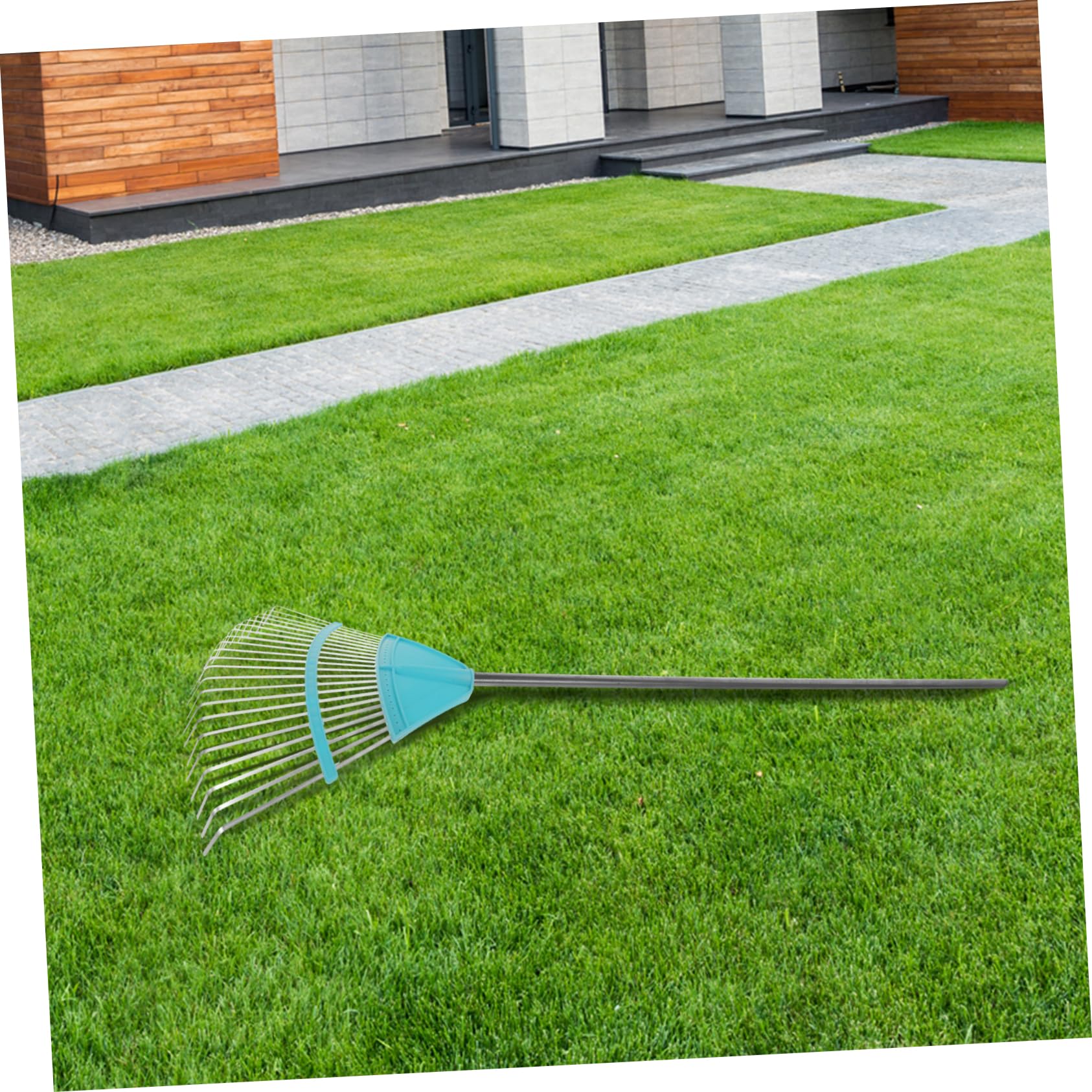 Garten-landwirtschaftswerkzeug Rasenrechen Für Blätter Und Gras Hochleistungsrechen Aus Metall Für Rasen Handwerkzeug Zum Laubsammeln Im Garten