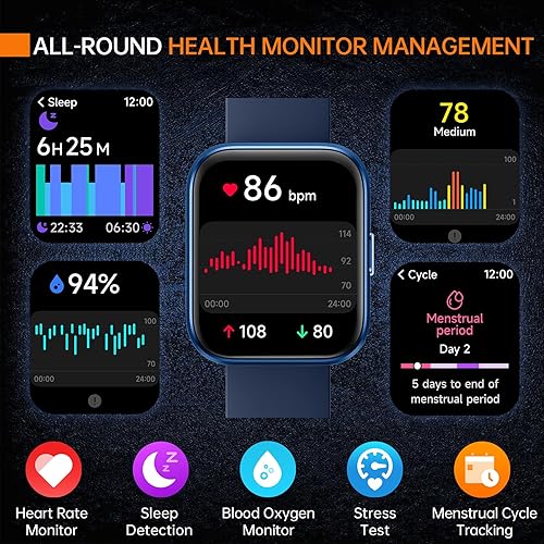Miniatura 4 de aeac Reloj inteligente, reloj de fitness 2024 para hombres y mujeres, Alexa integrado y estable Bluetooth llamada, con monitor de frecuencia