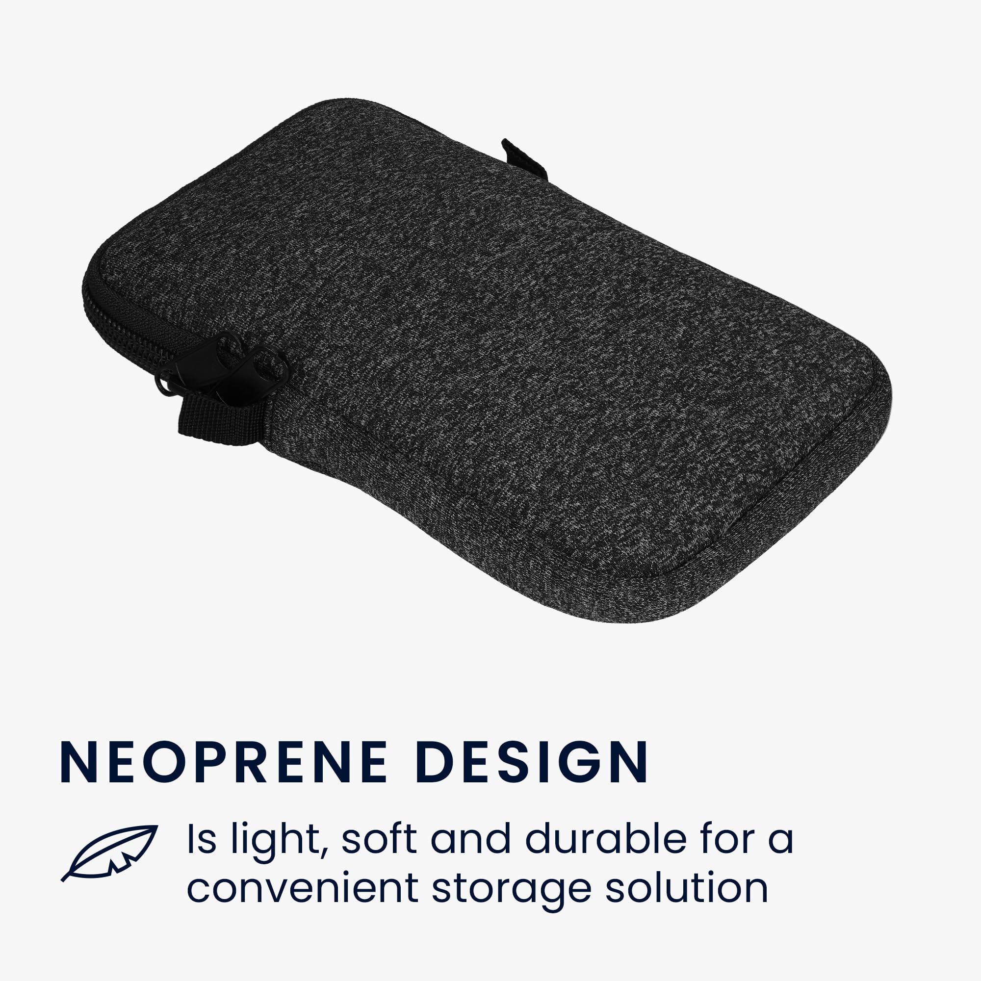 kwmobile Handytasche für Smartphones XL - 6,7/6,8" - Neopren Handy Hülle Anthrazit Weiß mit Kordel - Handy Tasche mit Handykette 17,2 x 8,4 cm Innenmaße