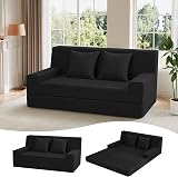 Product image of MeMoreCool 59" Boneless Couch Bed Loveseat Futon Sofa Small