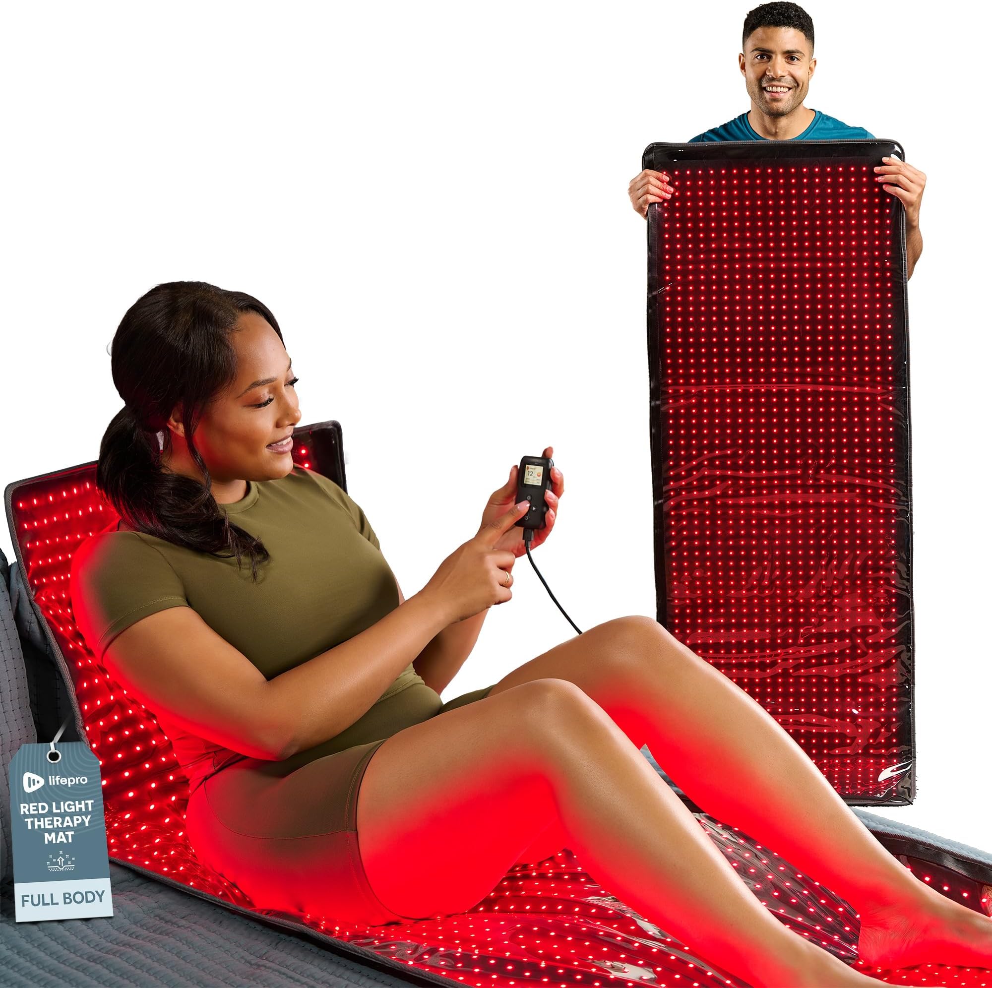 Lifepro Infrared Red Light Therapy for Body Wrap - Lessens Pain, and Enhances Recovery - Red Light Therapy Mat for Whole Body Care - Featured 3 Modes - Red Light Therapy Blanket uses 660nm & 850nm