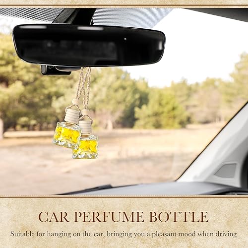 Miniatura 5 de BBTO Ambientador colgante para coche, 50 unidades, botellas de perfume de vidrio vacías, difusor de botella de ambientador, colgante de botella para