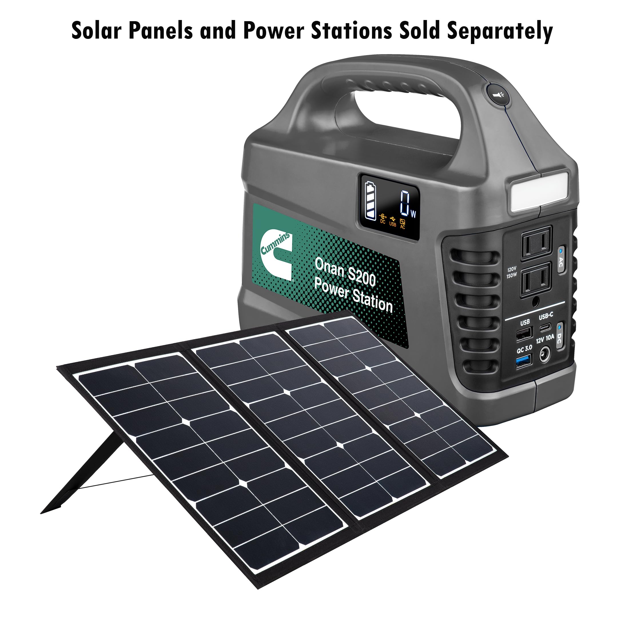 Cummins Panel solar portátil de 60 W para estaciones de energía portátiles, iPhone, iPad, tabletas, laptop, con puertos USB QC 3.0 y USB-C, salida CC, para exteriores, camping, caravanas y viajes