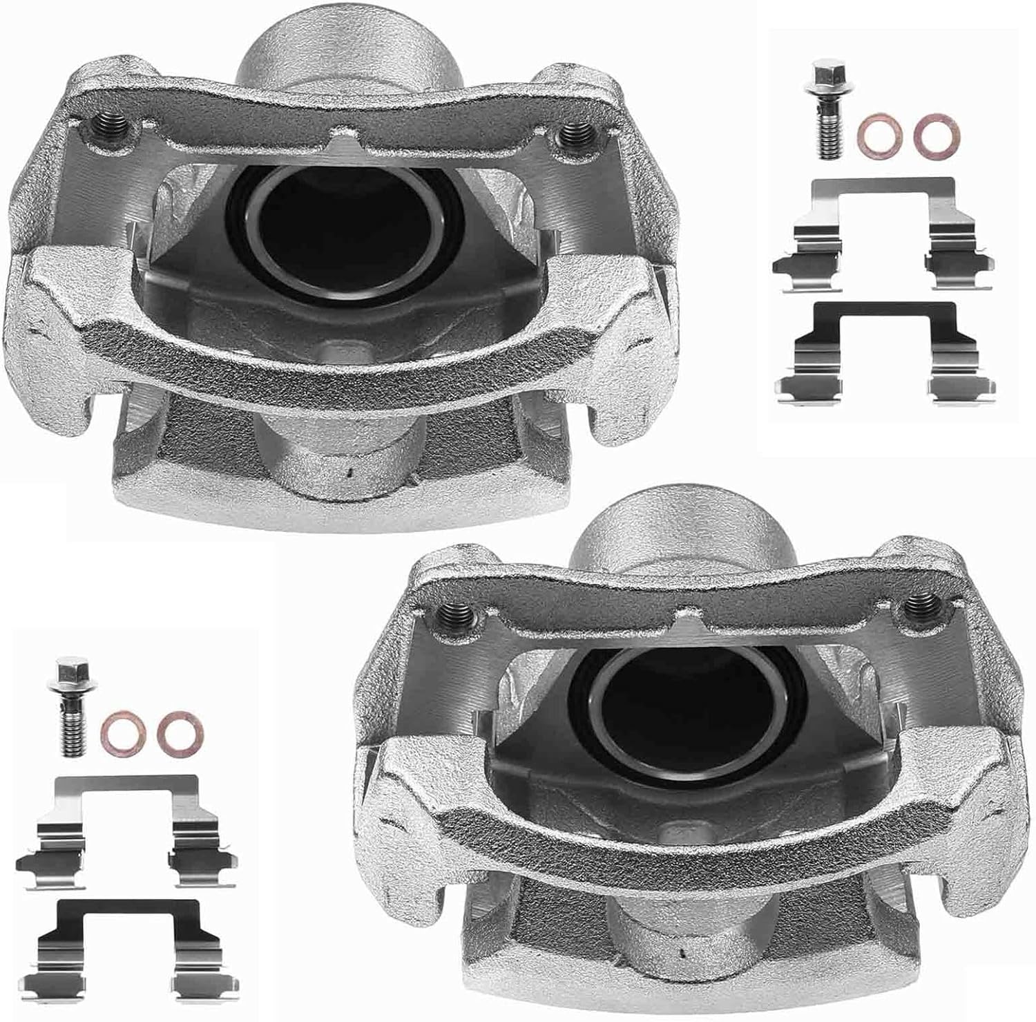Steel Brake Caliper Pair for Chevy HHR 2006-2011 & Malibu 2004-2008 Front Left Right 1-Piston Bracket Zinc Coated