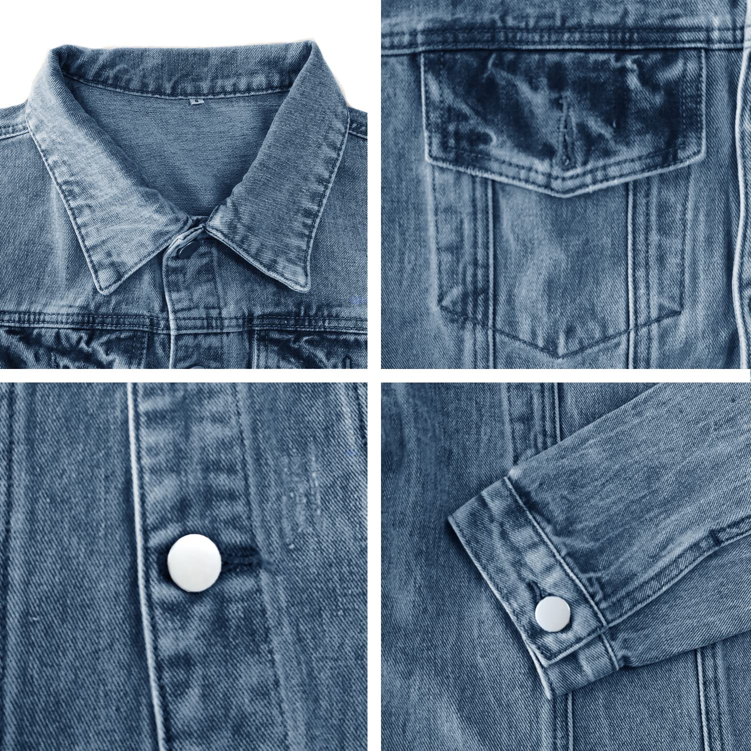 JayscreateEU Chaqueta vaquera para mujer, chaqueta corta, abrigo vaquero, ropa de exterior, manga larga, chaqueta vaquera para mujer, con botones, chaqueta de invierno y otoño, bordes y lavado con