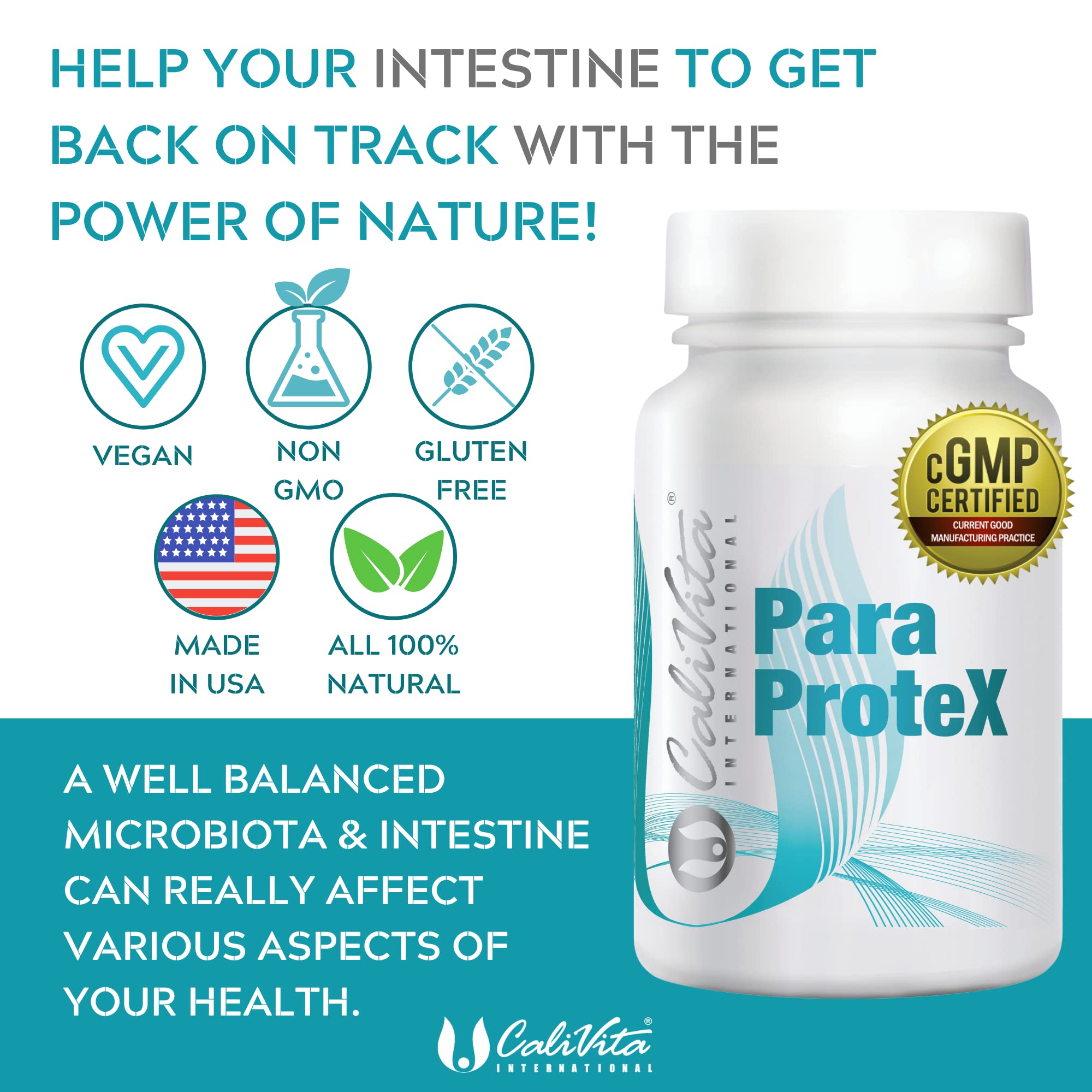 ParaProtex Colon Cleanse Tablets Natural Dewormer for Humans Gut