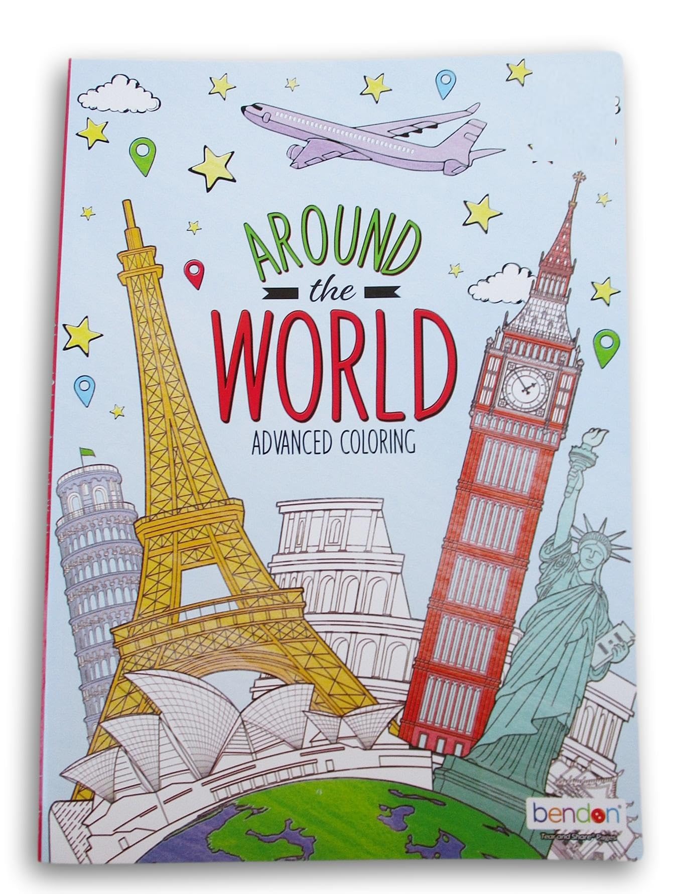 Around The World Landmarks Advanced Coloring Book - 40 Detailed Pages