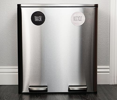 Miniatura 3 de Imanes de reciclaje y basura de granja para latas de basura de cocina y contenedores de reciclaje, combo de imanes de basura y reciclaje para botes