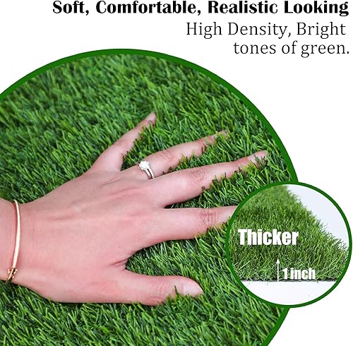 Miniatura 2 de GLOBREEN Almohadilla de césped artificial para perros, 51.3 x 31.5 pulgadas, césped de perro XL para entrenamiento de orinal, grueso y alto drenaje,