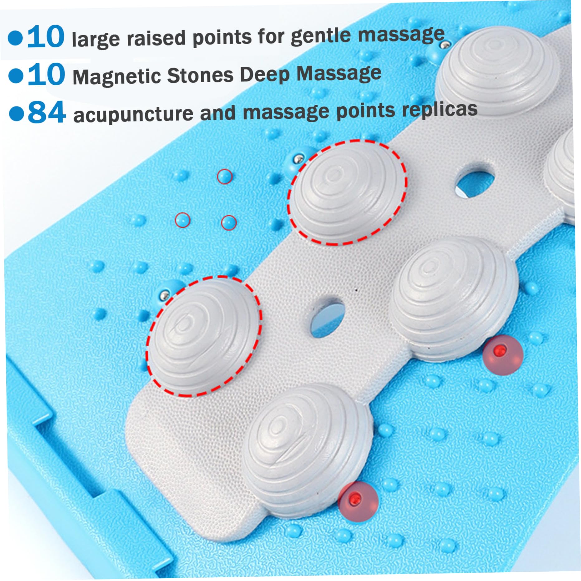 Planche lombaire antidérapante 4 niveaux réglables points de massage 3D bleu